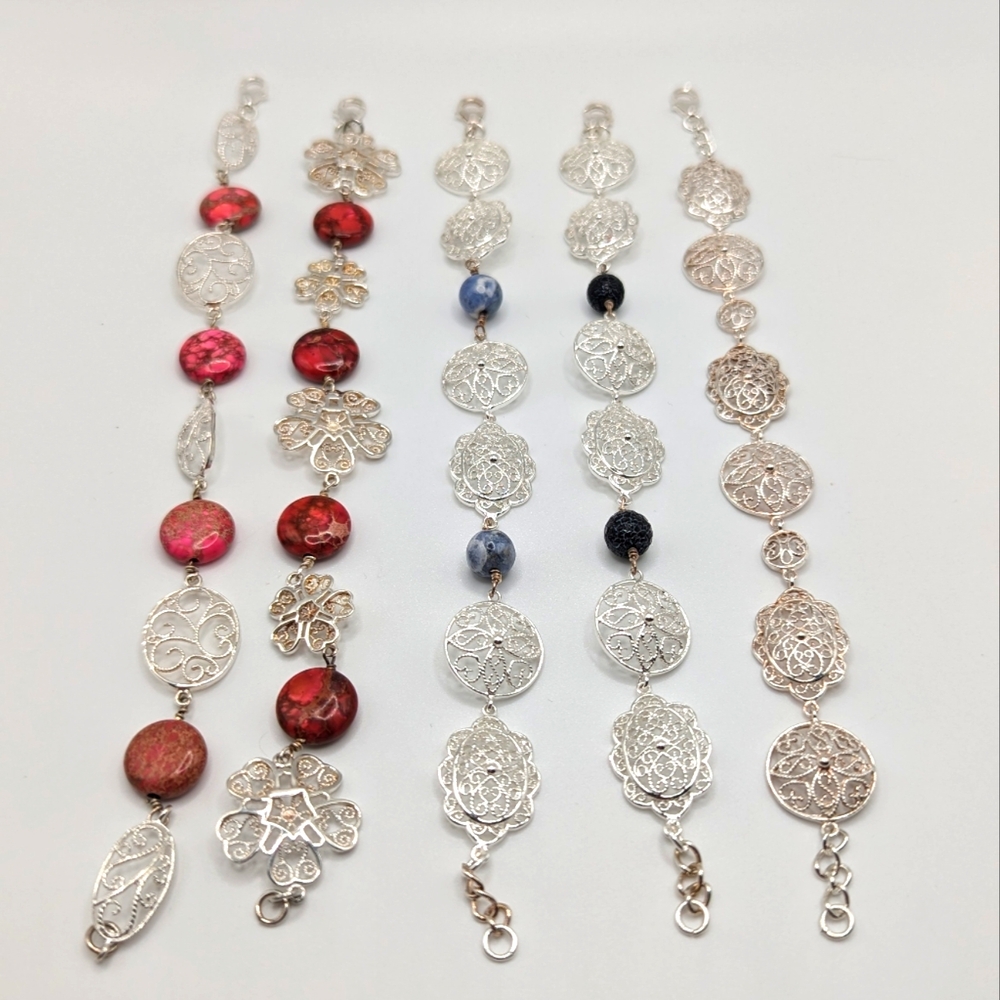 Lot Sterling Silver Bracelets